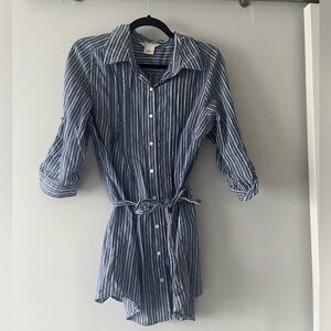 St. John's Bay Blue Striped Button Down Shirt